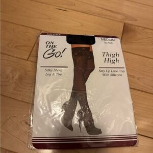 Silky Sheer Thigh Highs - Black